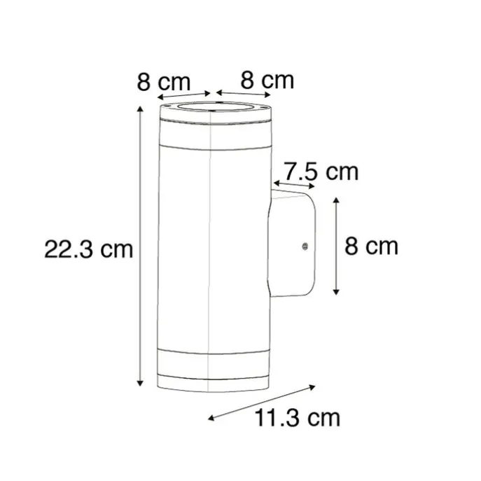 Moderne Außenwandleuchte eckig 2-hell dunkelgrau - Fox