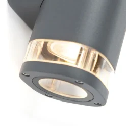 Moderne Außenwandleuchte eckig 2-hell dunkelgrau - Fox