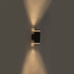 Moderne Außenwandleuchte eckig 2-hell dunkelgrau - Fox