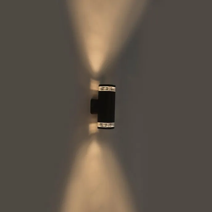 Moderne Außenwandleuchte eckig 2-hell dunkelgrau - Fox