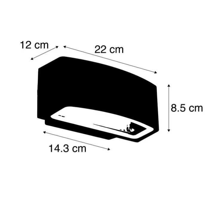 Moderne Außenwandleuchte Graphit 14,3 cm IP44 - Latina