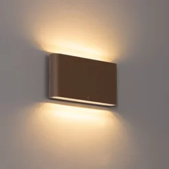 Moderne Außenwandleuchte rostbraun 17,5 cm inkl. LED IP65 - Batt