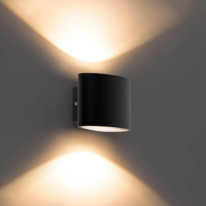 Moderne Außenwandleuchte schwarz inkl. LED IP44 - Ovum