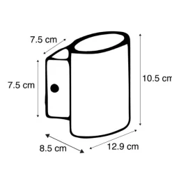 Moderne Außenwandleuchte schwarz inkl. LED IP44 - Ovum