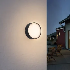 Moderne Außenwandleuchte Schwarz inkl. LED IP65 - Dop