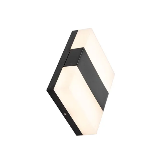 Moderne Außenwandleuchte schwarz IP44 inkl. LED - Dualy