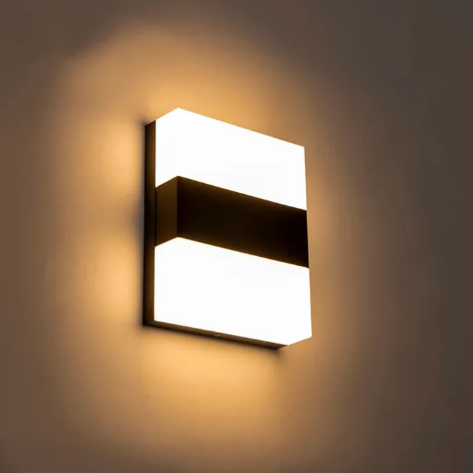 Moderne Außenwandleuchte schwarz IP44 inkl. LED - Dualy