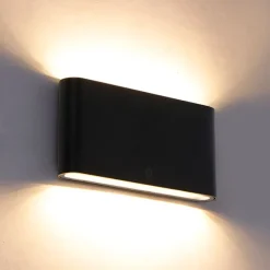Moderne Außenwandleuchte schwarz 17,5 cm inkl. LED IP65 - Batt