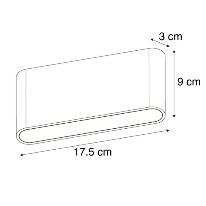 Moderne Außenwandleuchte schwarz 17,5 cm inkl. LED IP65 - Batt