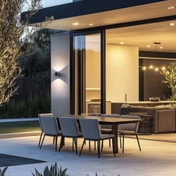 Moderne Außenwandleuchte schwarz inkl. LED 2-flammig IP54 - Carla