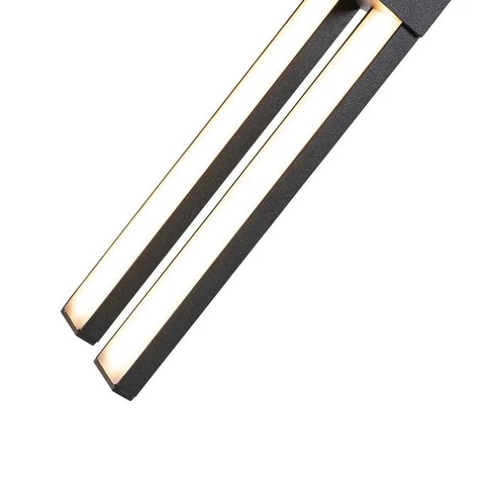 Moderne Außenwandleuchte schwarz inkl. LED 2-Licht IP54 - Jamal