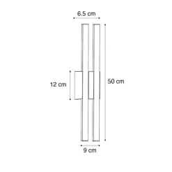 Moderne Außenwandleuchte schwarz inkl. LED 2-Licht IP54 - Jamal