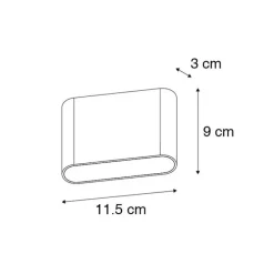 Moderne Außenwandleuchte schwarz 11,5 cm inkl. LED IP65 - Batt