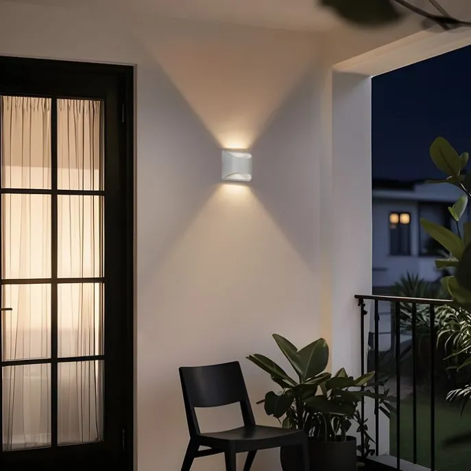 Moderne Außenwandleuchte weiß inkl. LED 2-flammig IP54 - Mal