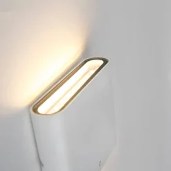 Moderne Außenwandleuchte weiß 11,5 cm inkl. LED - Batt