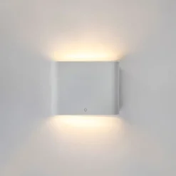 Moderne Außenwandleuchte weiß 11,5 cm inkl. LED - Batt