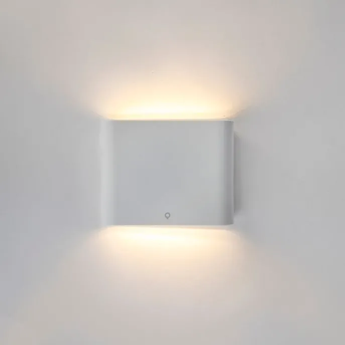 Moderne Außenwandleuchte weiß 11,5 cm inkl. LED - Batt