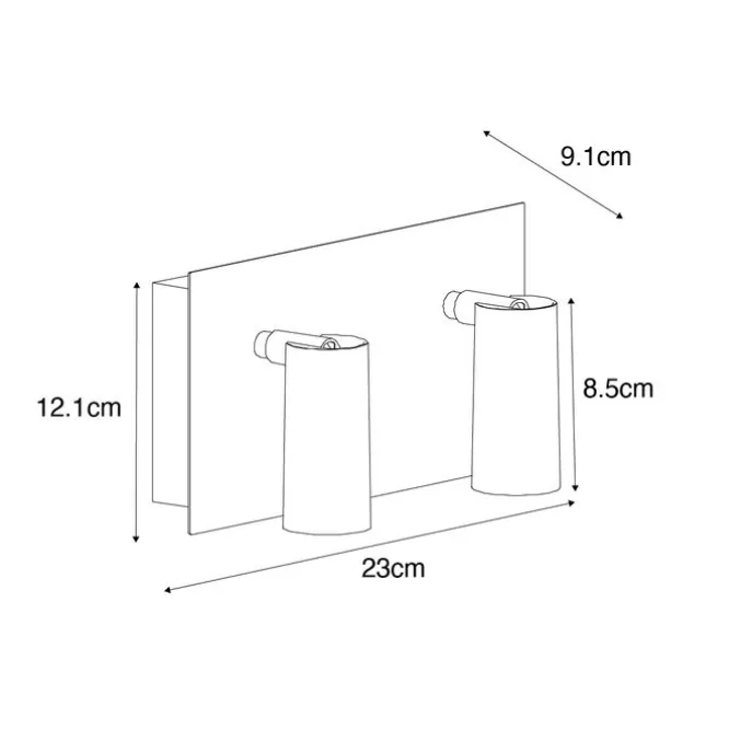 Moderne Außenwandleuchte weiß inkl. LED 2-flammig IP54 - Simon