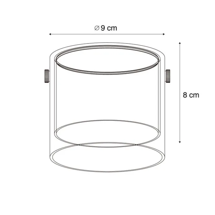 Moderne Aufbauleuchte Gunmetal mit Glas - Drain