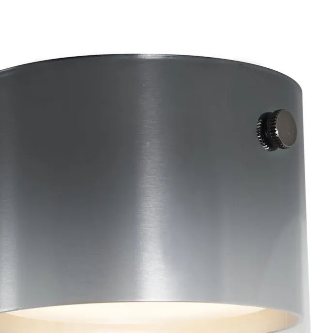 Moderne Aufbauleuchte Gunmetal mit Glas - Drain