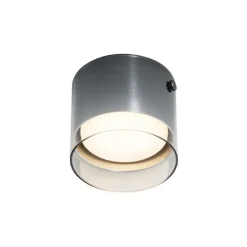 Moderne Aufbauleuchte Gunmetal mit Glas - Drain