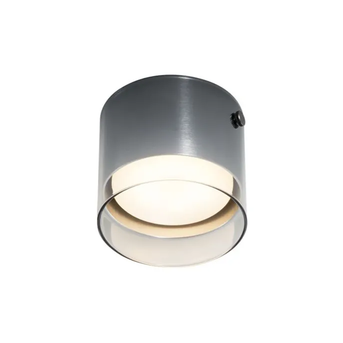 Moderne Aufbauleuchte Gunmetal mit Glas - Drain