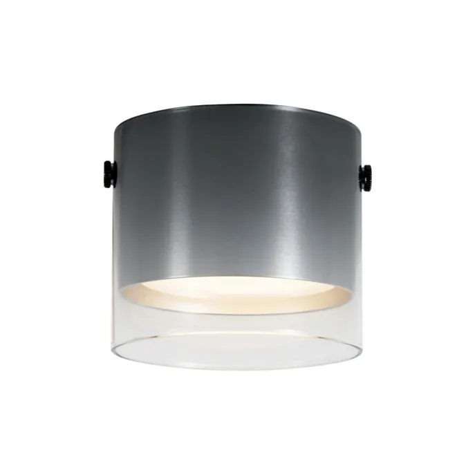 Moderne Aufbauleuchte Gunmetal mit Glas - Drain