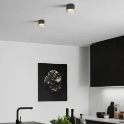 Moderne Aufbauleuchte Gunmetal mit Glas - Drain