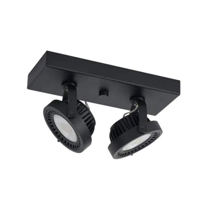 Moderne Aufbauleuchte schwarz inkl. dimmbarer LED 2-Licht - Apollo