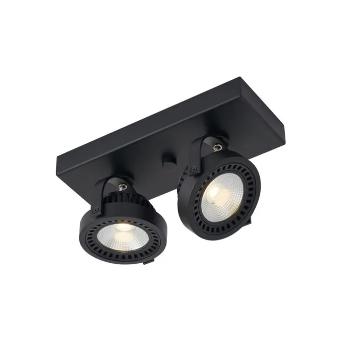 Moderne Aufbauleuchte schwarz inkl. dimmbarer LED 2-Licht - Apollo