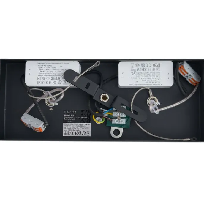 Moderne Aufbauleuchte schwarz inkl. dimmbarer LED 2-Licht - Apollo