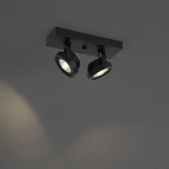 Moderne Aufbauleuchte schwarz inkl. dimmbarer LED 2-Licht - Apollo