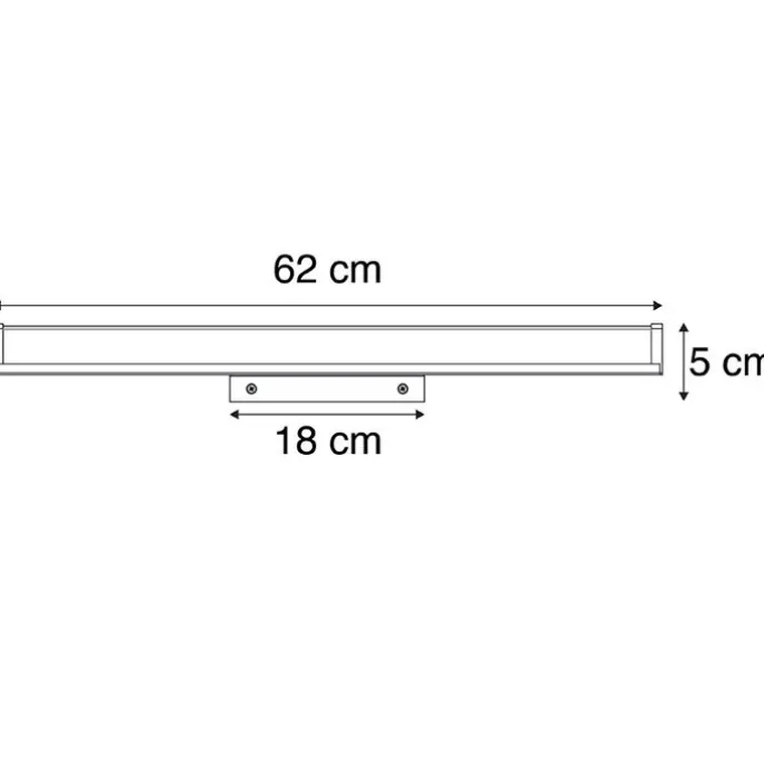 Moderne Badezimmer Wandleuchte Stahl 62 cm IP44 - Cascada