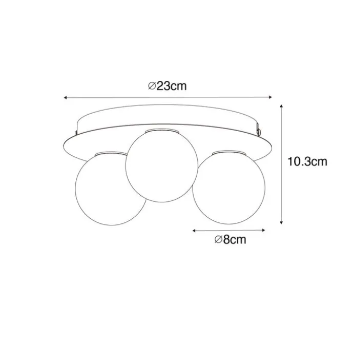 Moderne Badezimmer-Deckenleuchte Stahl 3-flammig - Cederic