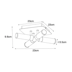 Moderne Badezimmer-Deckenleuchte Chrom 4-flammig IP44 - Bath