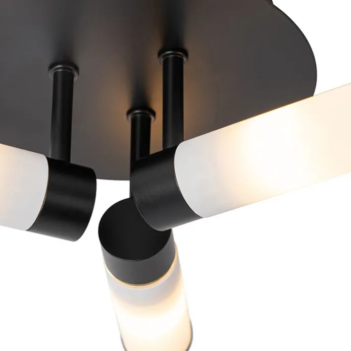 Moderne Badezimmer-Deckenleuchte schwarz 3-flammig IP44 - Bath