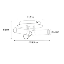 Moderne Badezimmer-Deckenleuchte schwarz 3-flammig IP44 - Bath