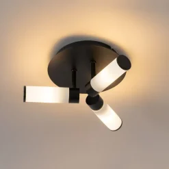 Moderne Badezimmer-Deckenleuchte schwarz 3-flammig IP44 - Bath