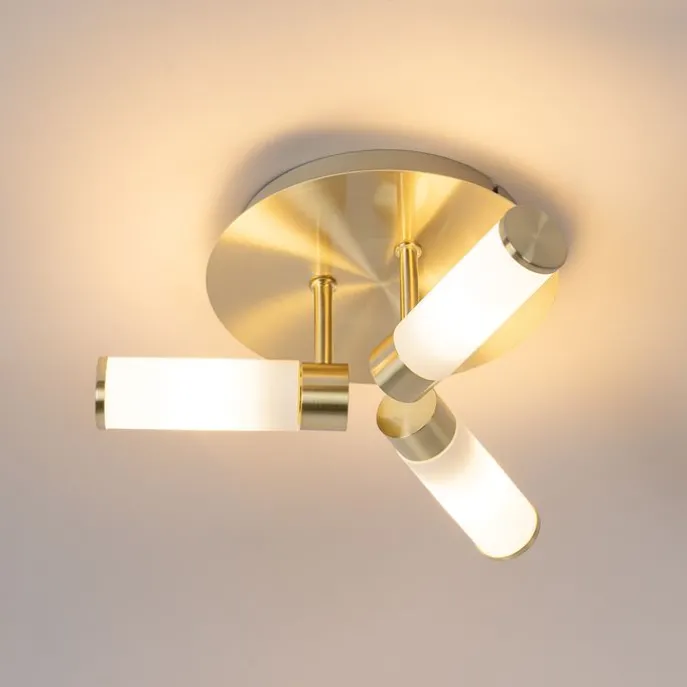 Moderne Badezimmer-Deckenleuchte Messing 3-flammig IP44 - Bath