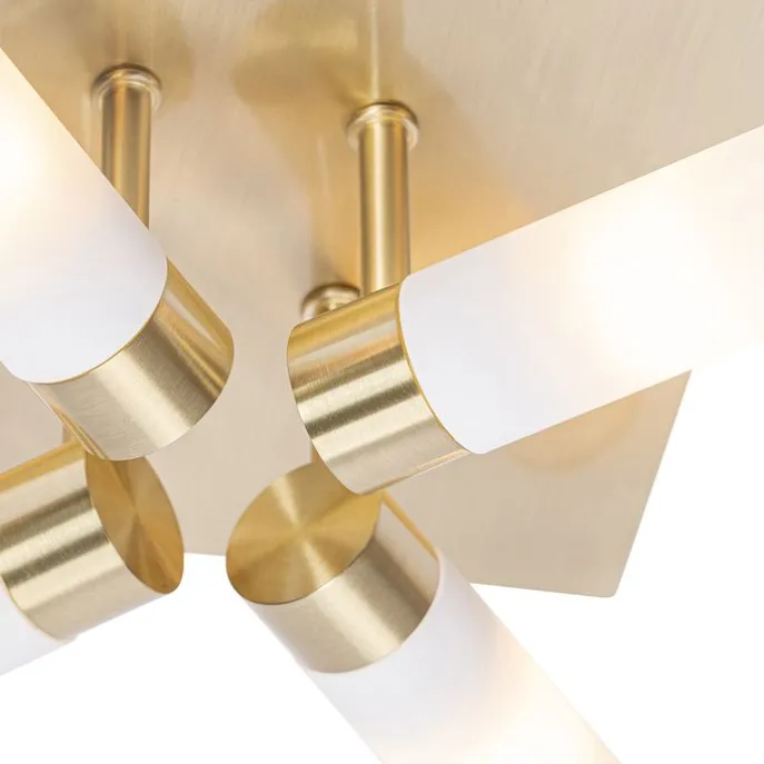 Moderne Badezimmer-Deckenleuchte Messing 4-flammig IP44 - Bath
