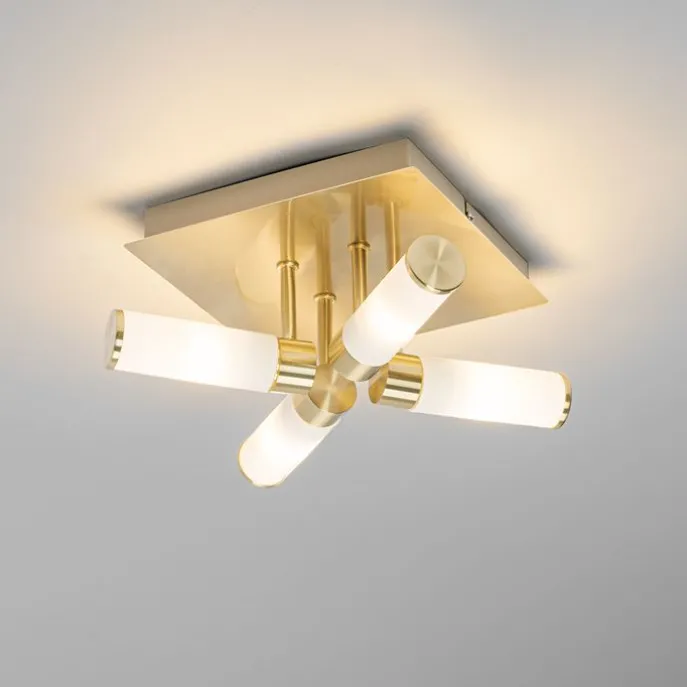 Moderne Badezimmer-Deckenleuchte Messing 4-flammig IP44 - Bath