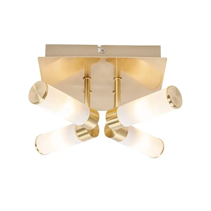 Moderne Badezimmer-Deckenleuchte Messing 4-flammig IP44 - Bath