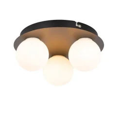 Moderne Badezimmer-Deckenleuchte schwarz 3-Licht - Cederic