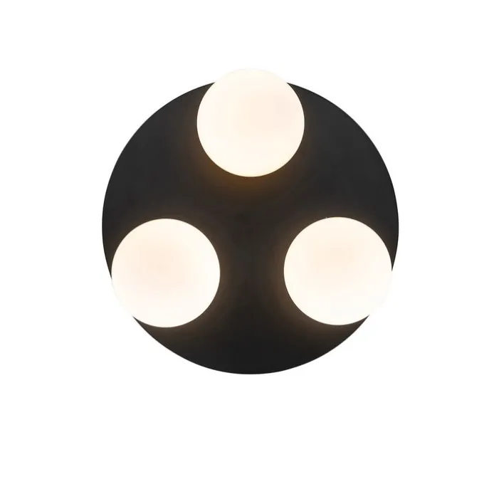 Moderne Badezimmer-Deckenleuchte schwarz 3-Licht - Cederic