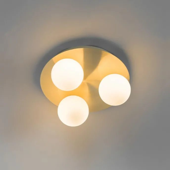 Moderne Badezimmer-Deckenleuchte Messing 3-flammig - Cederic
