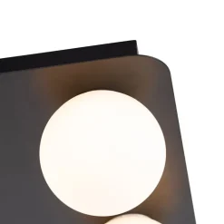 Moderne Badezimmer-Deckenleuchte schwarz quadratisch 4-flammig - Cederic