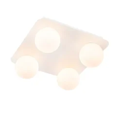 Moderne Badezimmer-Deckenleuchte weiß quadratisch 4-flammig - Cederic