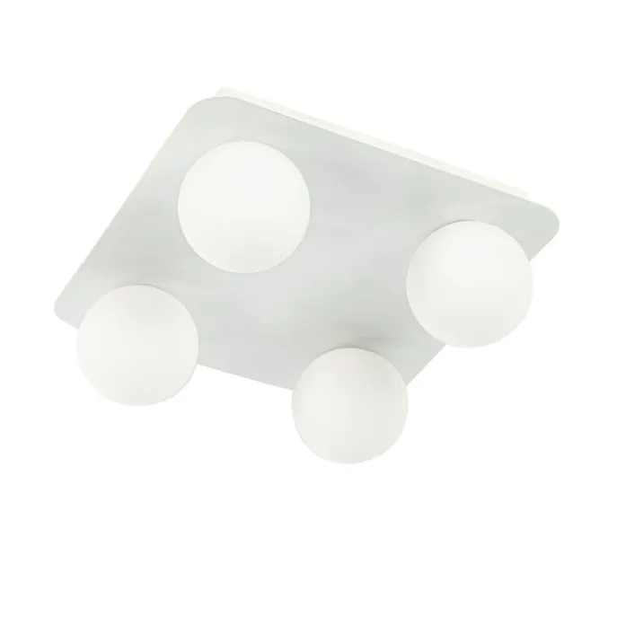 Moderne Badezimmer-Deckenleuchte weiß quadratisch 4-flammig - Cederic