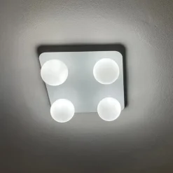 Moderne Badezimmer-Deckenleuchte weiß quadratisch 4-flammig - Cederic