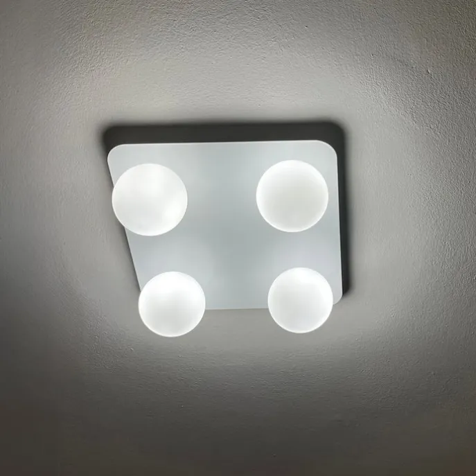 Moderne Badezimmer-Deckenleuchte weiß quadratisch 4-flammig - Cederic